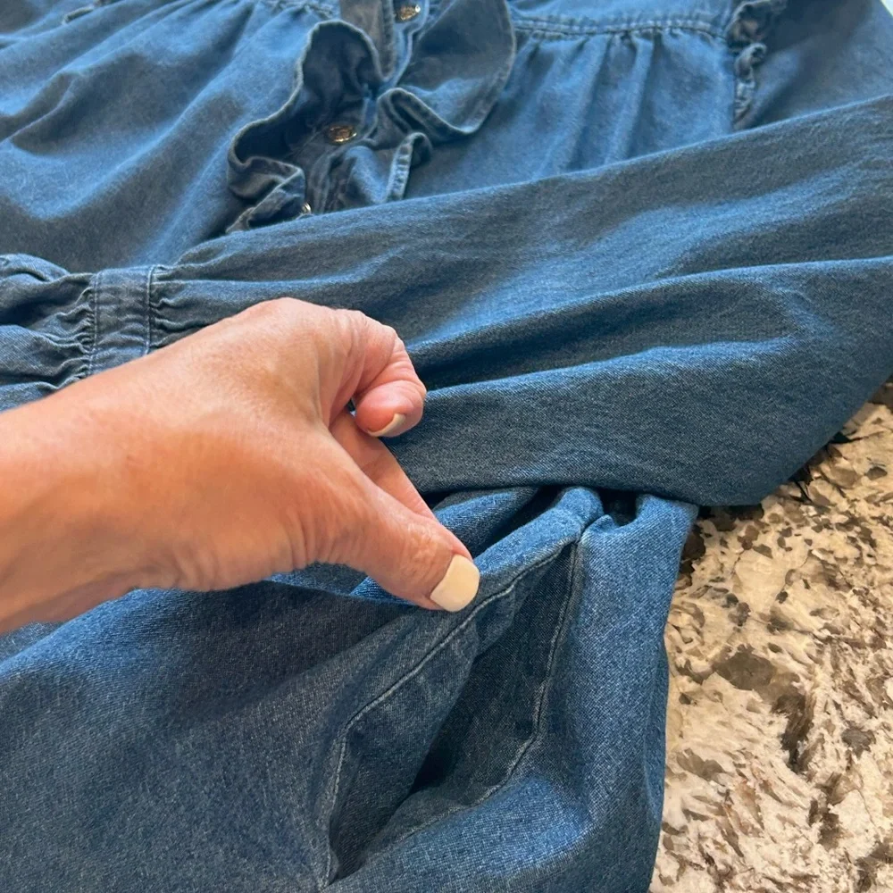 Draper James Blue Long Sleeve Dress - Picture 8 of 9